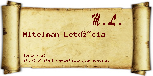 Mitelman Letícia névjegykártya